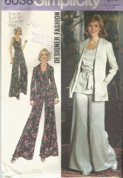 6038 DSGNR 73 OPEN JACKET,SLVLSS TOP,PANTS PATTERN 14